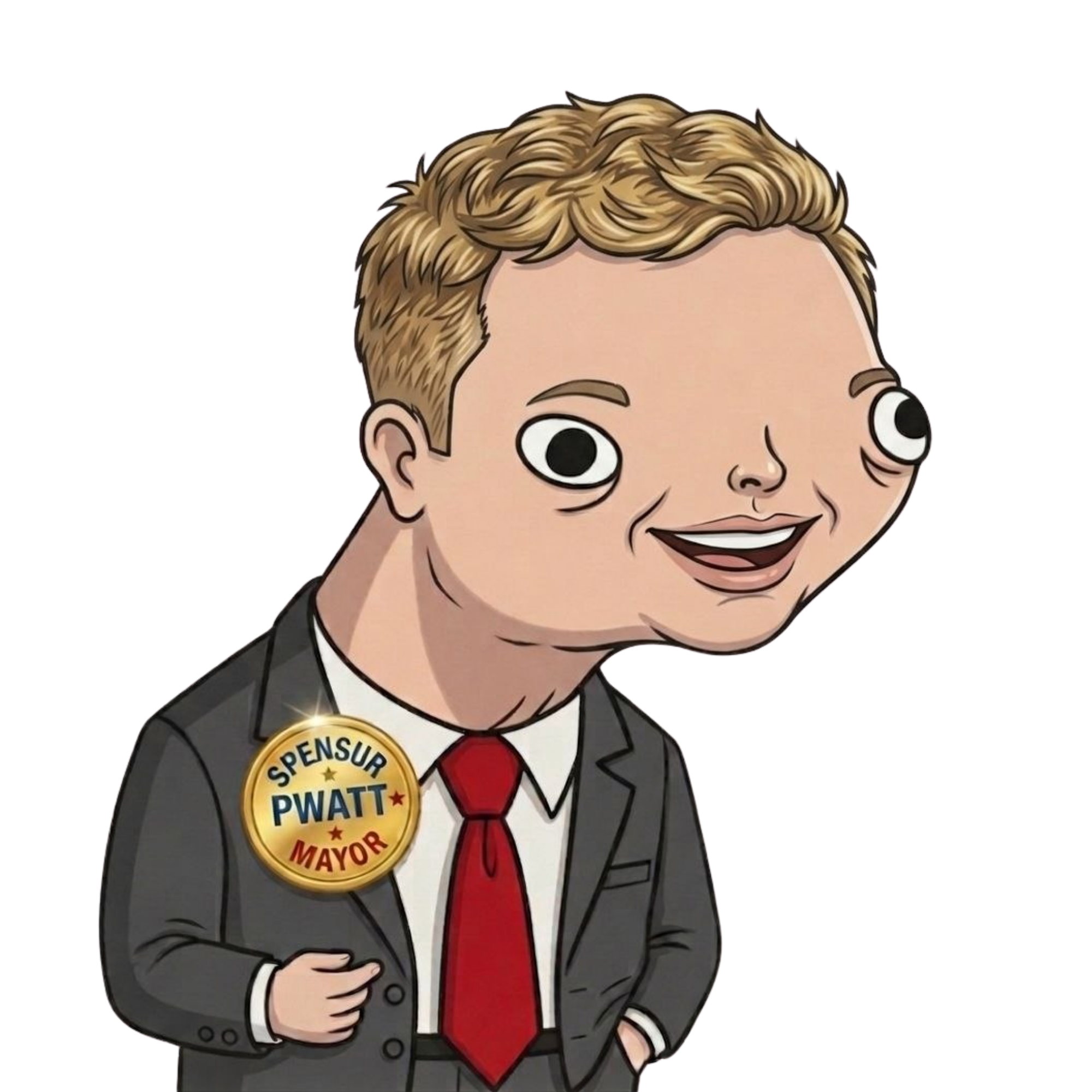 Spensur Pwatt cartoon mayoral candidate